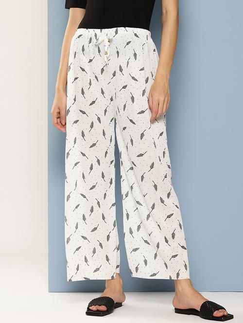 women printed mid rise ankle length straight palazzo - 21901195 - Very Small Image - 1