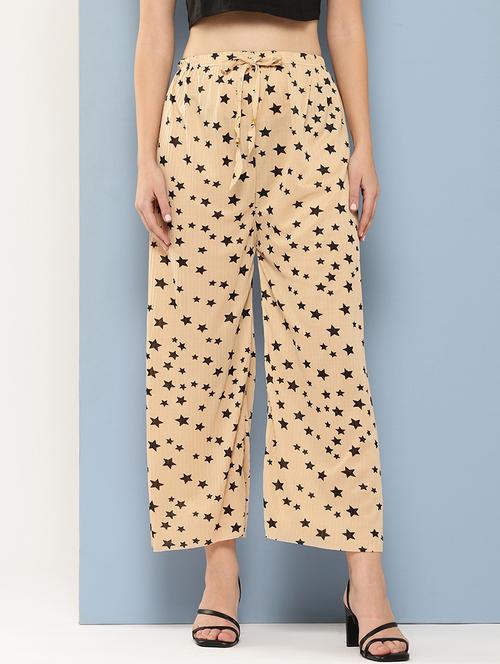 women printed mid rise ankle length straight palazzo - 21901196 - Very Small Image - 1