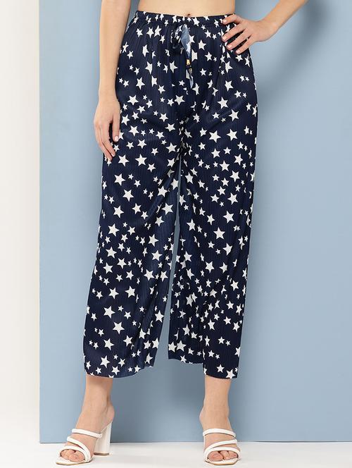 women printed mid rise ankle length straight palazzo - 21901198 - Very Small Image - 1