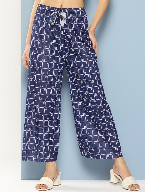 women printed mid rise ankle length straight palazzo - 21901204 - Very Small Image - 1