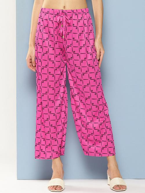 women printed mid rise ankle length straight palazzo - 21901207 - Very Small Image - 1