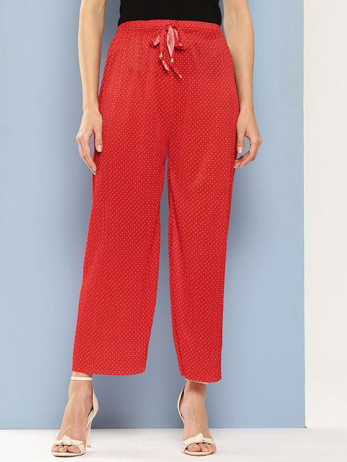 women printed mid rise ankle length straight palazzo - 21901225 - Very Small Image - 1