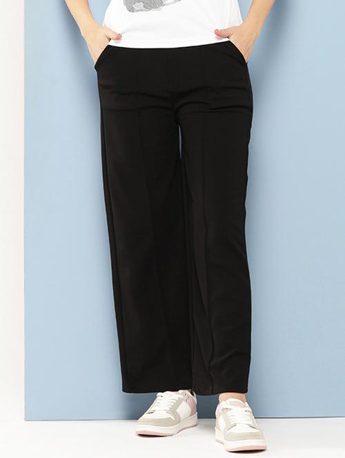 women solid mid rise straight trouser - 21901229 - Very Small Image - 1