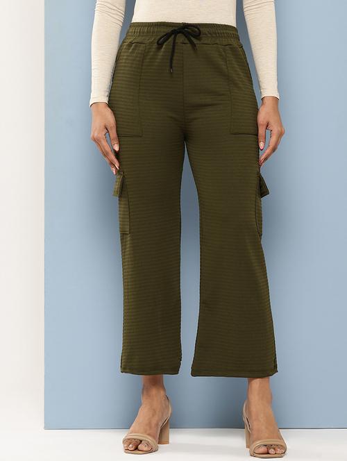 women solid mid rise straight trouser - 21901235 - Very Small Image - 1