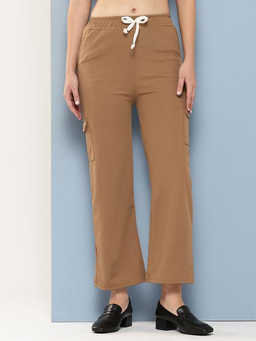 women solid mid rise cargo - 21901239 - Very Small Image - 1