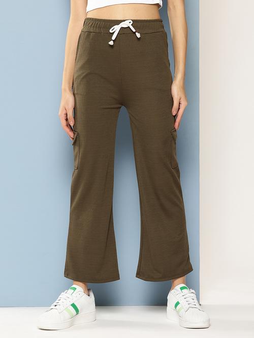 women solid high rise cargo - 21901241 - Very Small Image - 1