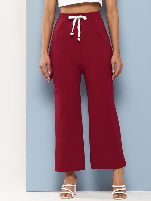 women solid mid rise cargo - 21901248 - Very Small Image - 1