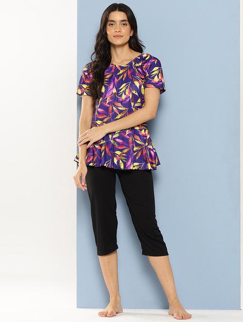 women printed short sleeves swimsuit - 21901261 - Very Small Image - 1