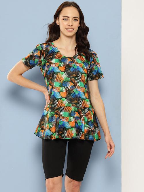 women printed short sleeves swimsuit - 21901267 - Very Small Image - 1