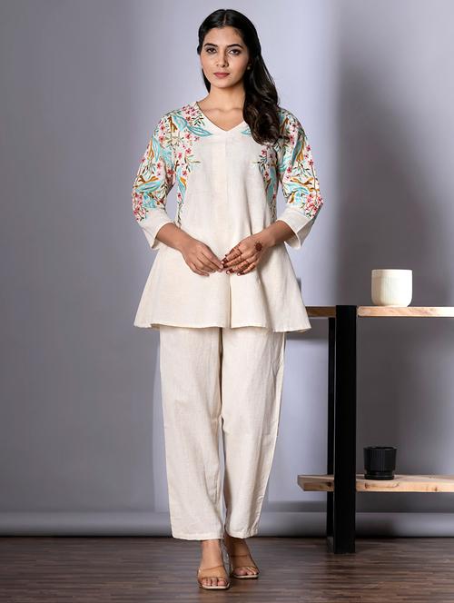 women three quarter sleeve ethnic co-ord set - 21901564 - Very Small Image - 1
