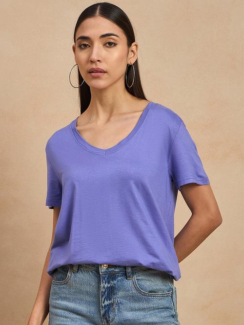 women solid short sleeves regular t-shirt - 21902884 - Very Small Image - 1