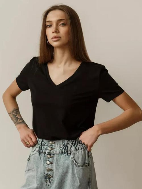 women solid short sleeves regular fit t-shirt - 21902955 - Very Small Image - 1