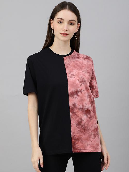 women tie & dye round neck loose fit t-shirt - 21902998 - Very Small Image - 1