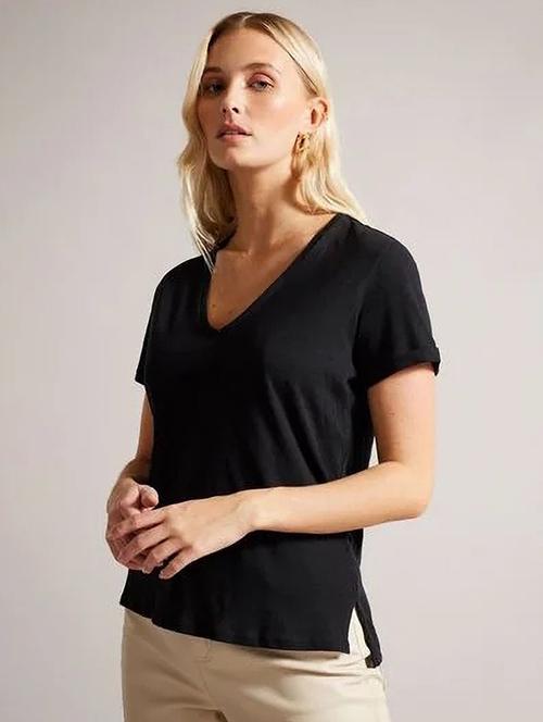 women solid short sleeves regular fit t-shirt - 21903033 - Very Small Image - 1