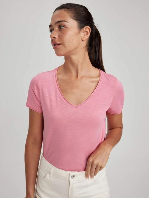 pink viscose regular tshirt - 21903091 - Very Small Image - 1