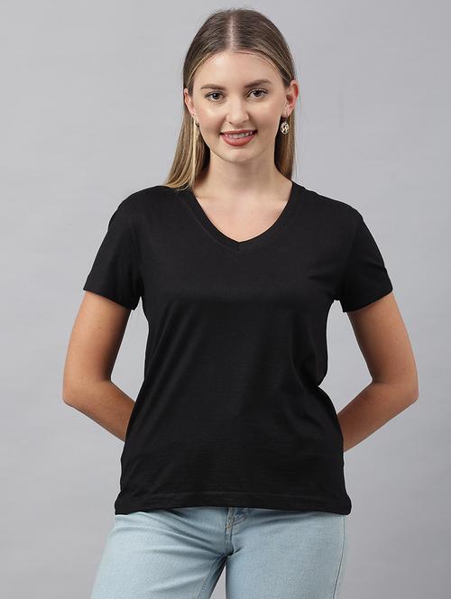 women solid short sleeves regular t-shirt - 21903563 - Very Small Image - 1