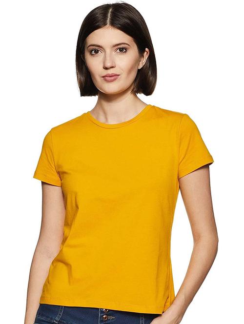 women solid round neck casual wear t-shirt - 21903794 - Very Small Image - 1