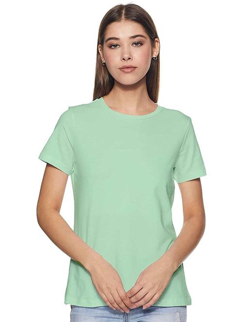 women solid round neck casual wear t-shirt - 21903798 - Very Small Image - 1