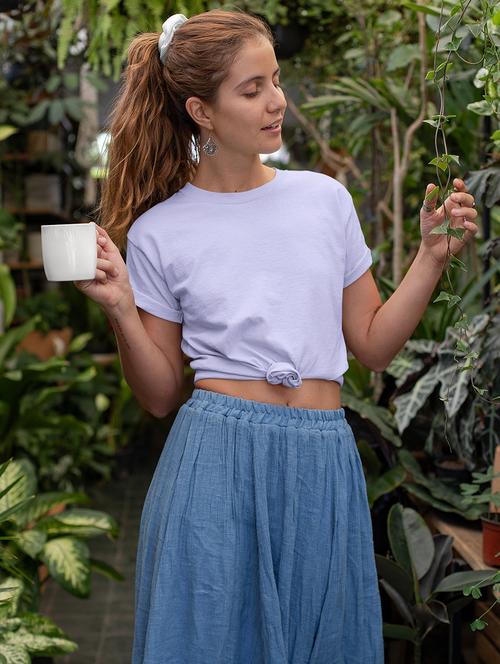 women solid round neck casual wear t-shirt - 21903899 - Very Small Image - 1