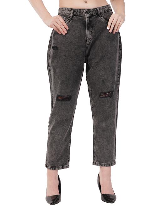 women distressed mid rise boyfriend jeans - 21904900 - Very Small Image - 1