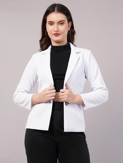 women solid long sleeves single breasted blazer - 21905164 - Very Small Image - 1