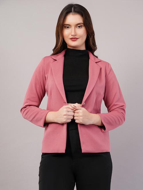 women solid long sleeves single breasted blazer - 21905167 - Very Small Image - 1