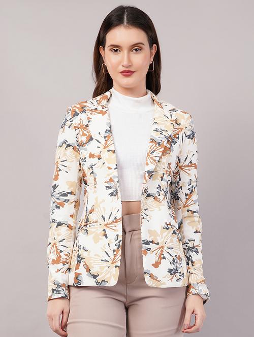 women solid long sleeves single breasted blazer - 21905177 - Very Small Image - 1