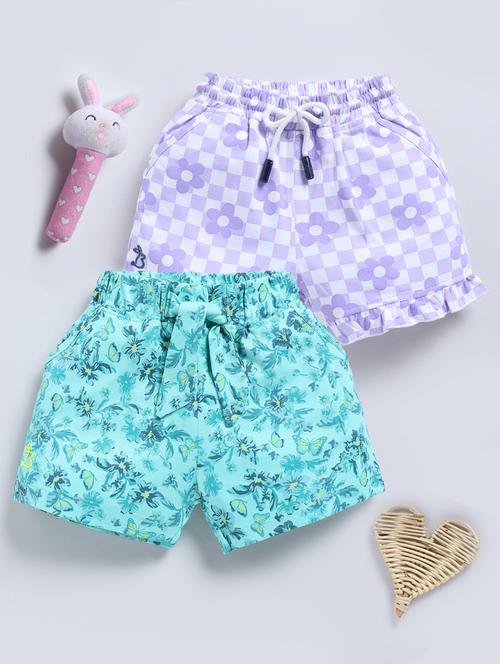 girls pack of 2 printed shorts - 21905211 - Very Small Image - 1