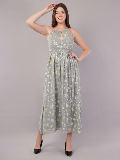 women self desinged halter neck a-line dress - 21905215 - Very Small Image - 1