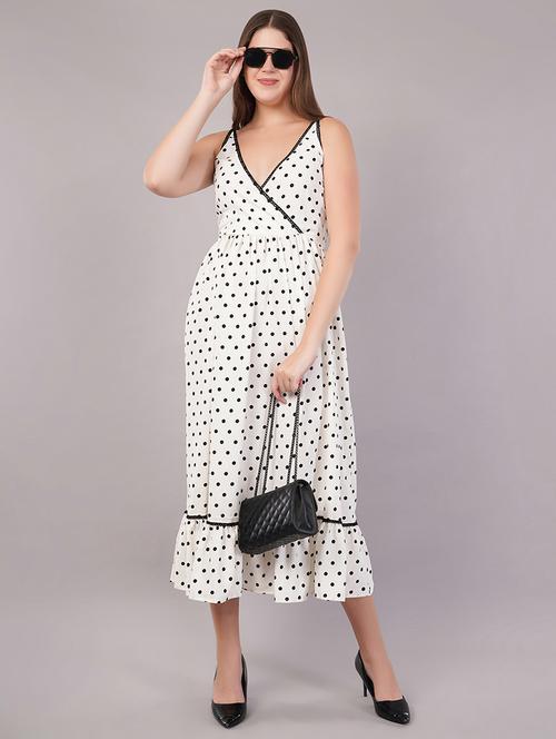 women polka doted sleeveless tiered dress - 21905231 - Very Small Image - 1