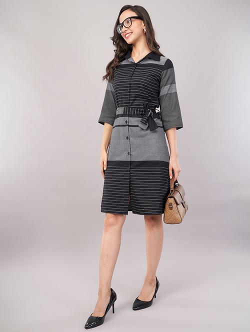 women striped collared shirt dress - 21905235 - Very Small Image - 1