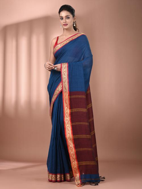 women solid handloom saree - 21905503 - Very Small Image - 1