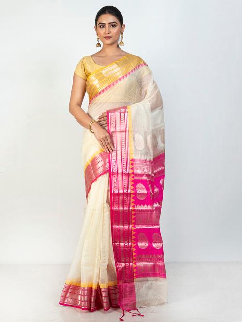 women self design bordered kota doria saree with blouse - 21905730 - Very Small Image - 1
