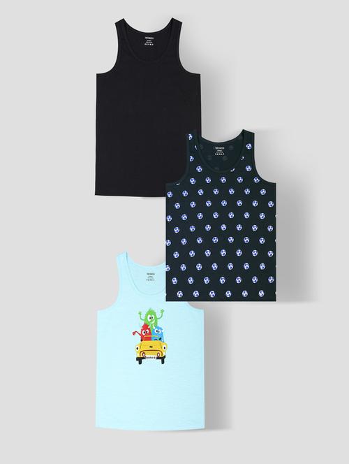 boys pack of 3 printed vest - 21905748 - Very Small Image - 1