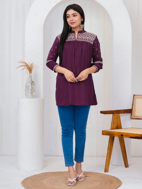 women embroidered three quarter sleeve a-line kurta  - 21905839 - Very Small Image - 1