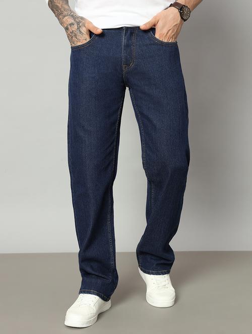 men plain mid rise full length straight fit jeans - 21905943 - Very Small Image - 1