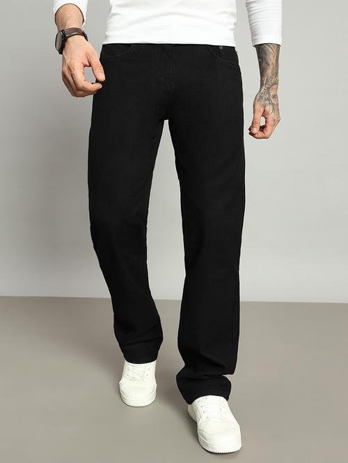 men plain mid rise full length straight fit jeans - 21905966 - Very Small Image - 1