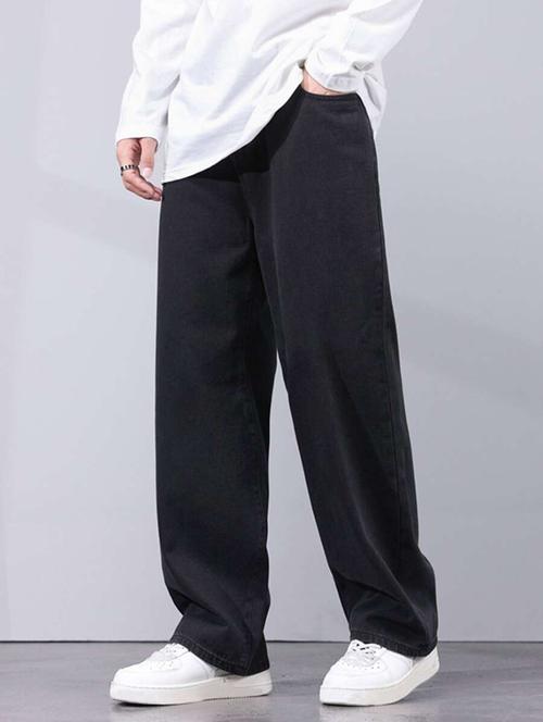 men plain high rise full length baggy jeans - 21905988 - Very Small Image - 1