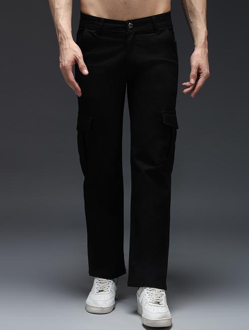 men solid mid rise denim cargo - 21906013 - Very Small Image - 1