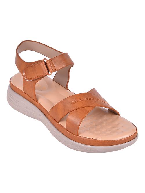 women tan ankle strap wedge - 21906563 - Very Small Image - 1