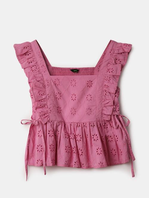 women pink square neck crop top - 21906651 - Very Small Image - 1