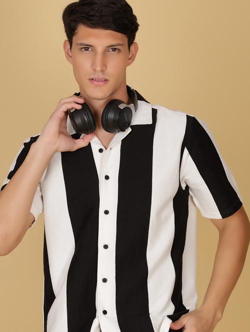 men striped short sleeve regular fit casual shirt - 21906820 - Very Small Image - 1