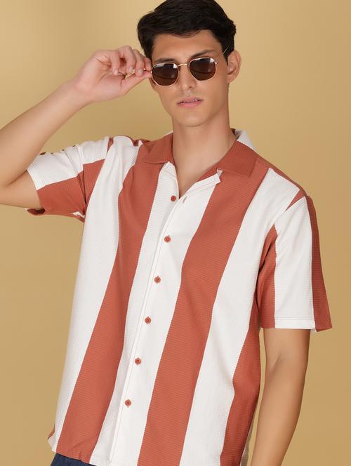 orange cotton casual shirt - 21906824 - Very Small Image - 1