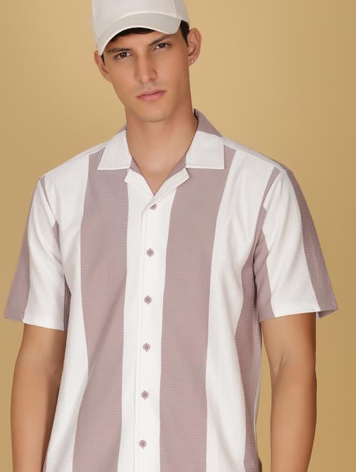 men striped short sleeve regular fit casual shirt - 21906859 - Very Small Image - 1