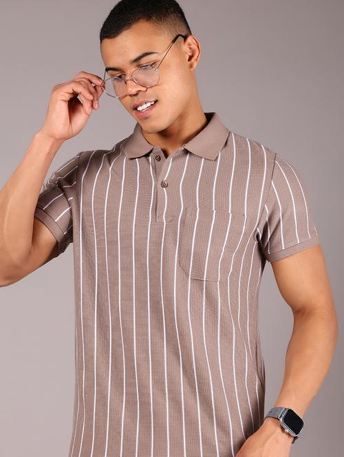 men striped short sleeve regular fit polo t-shirt - 21906914 - Very Small Image - 1