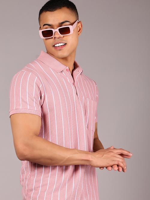 men striped short sleeve regular fit polo t-shirt - 21906915 - Very Small Image - 1