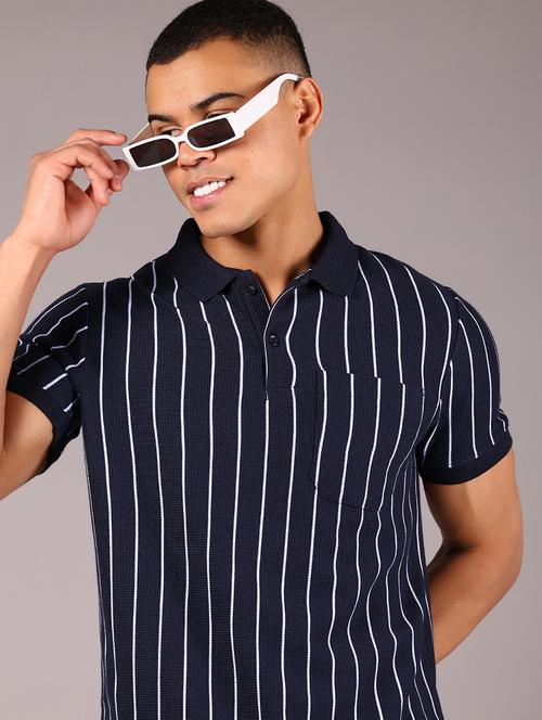 men striped short sleeve regular fit polo t-shirt - 21906916 - Very Small Image - 1