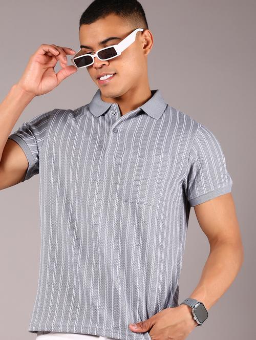 men striped short sleeve regular fit polo t-shirt - 21906932 - Very Small Image - 1