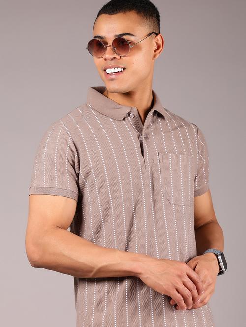 men striped short sleeve regular fit polo t-shirt - 21906937 - Very Small Image - 1
