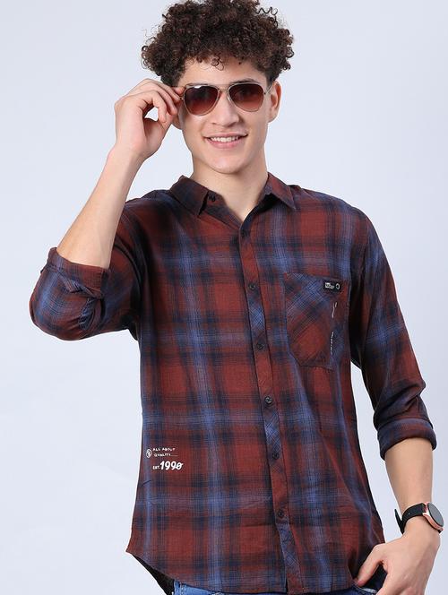 men checkered collared long sleeve shirt - 21906957 - Very Small Image - 1
